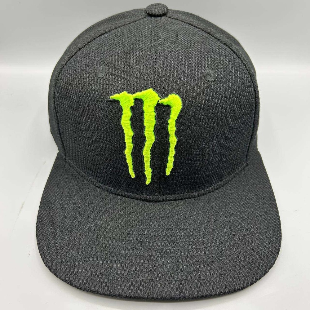 Monster Energy Hat Men Black Green Embroidered Logo Snap Back Cap New
